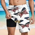 thumbnail image 2 of FAVIPT Beach Shorts for Men with Pockets July 4th American Flag Print Swim Trunks Quick Dry Elastic Drawstring Waist Shorts with Liner Casual 2025 Beach Shorts Khaki,S, 2 of 6