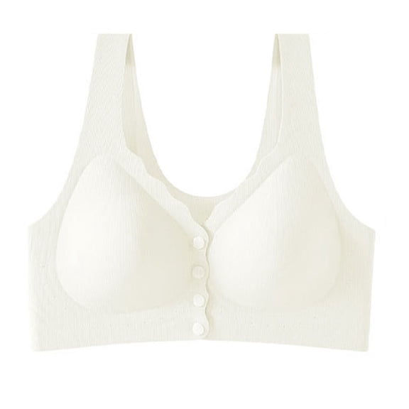 Cavosen Bras for Women Plus Size Wireless Supportive Bras Push Up Full Coverage Padded Bralettes Wide Straps Back Smoothing Everyday Underwear