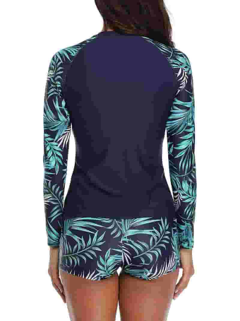高級感 Rash Piece Two Women Guard 50+ UPF UV Swimsuits Sleeve Long Clothing