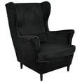 thumbnail image 2 of SHANNA Stretch Wingback Chair Covers, Velvet Wing Chair Slipcover Soft Furniture Covers For Living Room Bedroom Hotel (Black), 2 of 11