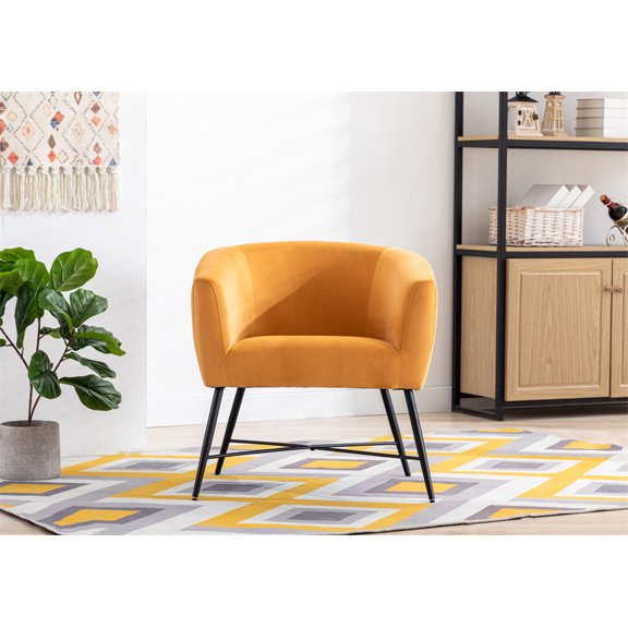 Nmkwnr Velvet Accent Chair with Black Metal Legs
