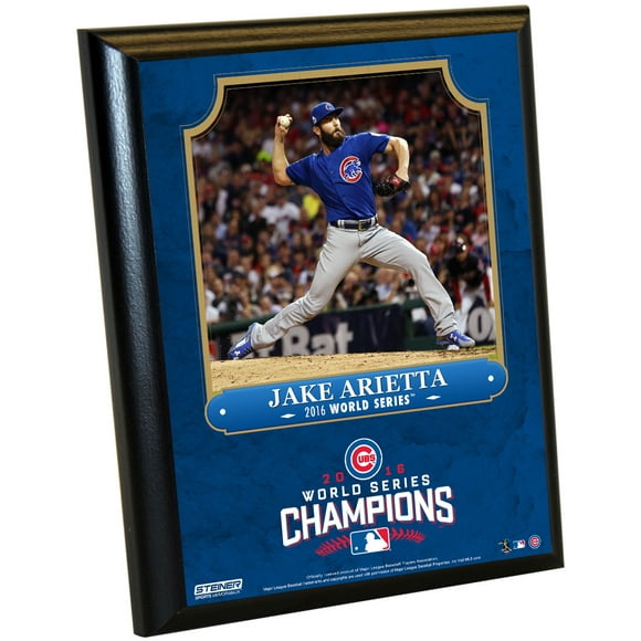 Les Champions du Monde des Chicago Cubs 2016 Jake Arieta 8x10 Plaque