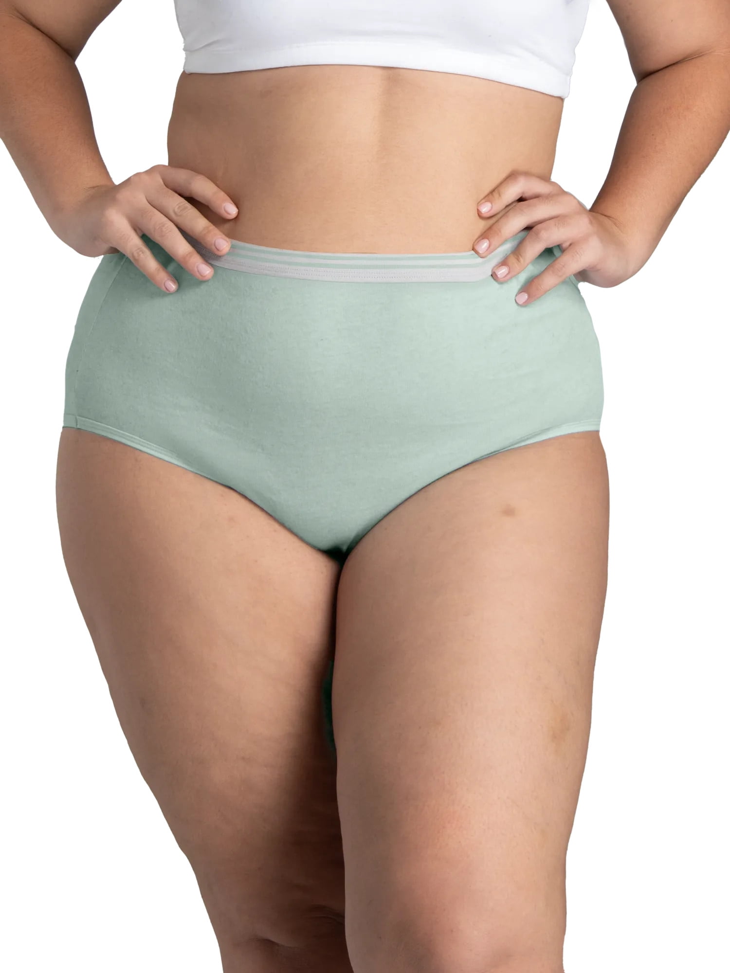 Fit for Me by Fruit of the Loom Women's Plus Size Cotton Brief Underwear, 6-Pack