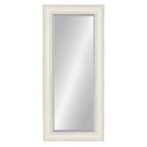 Kate and Laurel Macon  Framed Wall Panel Beveled Mirror, 16x36, Distressed Soft White