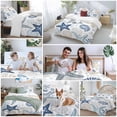thumbnail image 6 of Blue Starfish Coastal Bedding 3 Piece Duvet Cover Set Queen Size, Summer Beach Nautical Coral Sea Soft Microfiber Comforter Cover with Zipper Closure & Pillowcases, FadeResistant Quilt Cover, 6 of 9