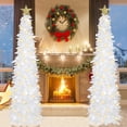 thumbnail image 2 of Árbol de Navidad HMASYO desplegable de 1,5 m con luces temporizadoras, color blanco, 2 of 9