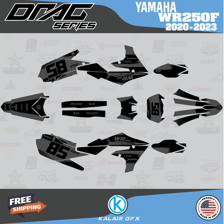 Kalair GFX Graphics Kit for Yamaha WR250F (2020-2023) Drag Series Kalair GFX Graphics Kit for Yamaha WR250F (2020-2023) Drag Series