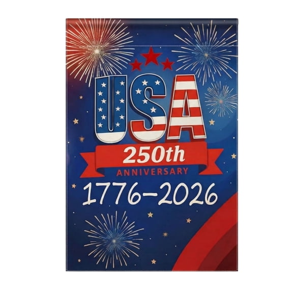 American Flag 28x40 Inch Double Sided 1776-2026 250th Anniversary, Patriotic Outdoor Independence Day Decorations USA Flag for Yard Garden Porch Celebration Banner