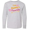 thumbnail image 3 of Inktastic I'm Daddy's Favorite with Arrow and Hearts in Pink Long Sleeve Youth T-Shirt, 3 of 5