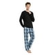 thumbnail image 5 of GLOBAL Conjunto de Pijama de Franela y Playera de Manga Larga para Hombre 100% Algodón Cuadros Azules y Blancos M, 5 of 6