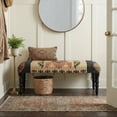 thumbnail image 2 of LR Home Rustic Kilim Upholstered Indoor Accent Bench, Black/Beige, 2 of 8
