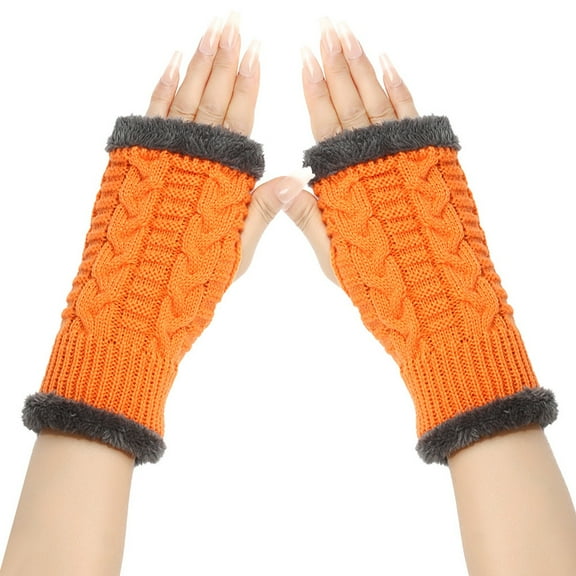 BKQCNKM Gloves for Cold Weather Winter Gloves Winter Gloves for Women Warm Glove Windproof Elastic Texting Black Gloves Women Thermal Gloves Winter Gloves Women, Orange A