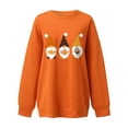 thumbnail image 3 of Hauts pour Femmes Mode Imprimé Ample Blouse à Manches Longues Col Rond Décontracté Tendance Respirant Chandail à Enfiler Grande Taille (Petit, OrangeA2), 3 of 4