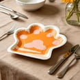 thumbnail image 6 of Hyknon 10Pcs Paw Party Paper Plates, 8x9 Inch Cute Disposable Dinner Dessert Plates, Dining Dinnerware Plate Sets for Birthday Baby Shower Salad Cake, Orange, 6 of 6