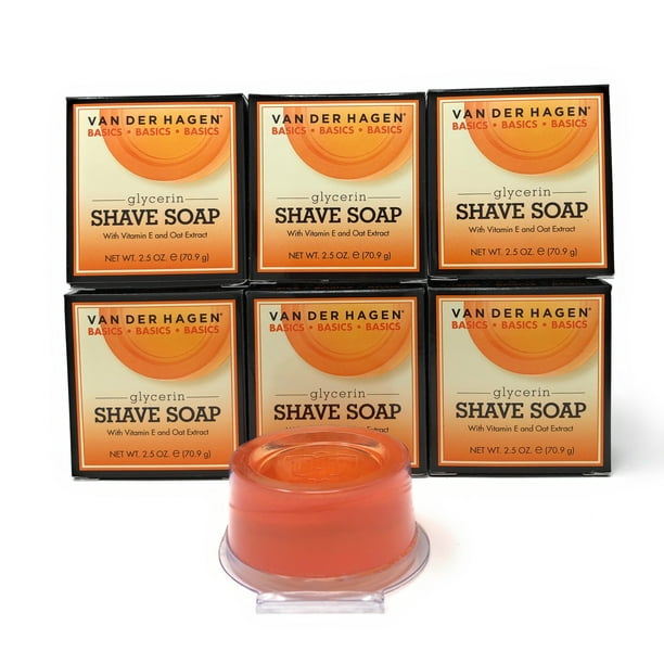 Van Der Hagen Glycerin Shave Soap with Vitamin E and Oat Extract for