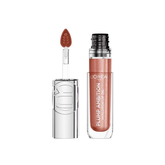 L'Oreal Paris Plump Ambition Plump Ambition Hyaluron Lip Oil Shimmer, Peach Lights, 0.16 fl oz