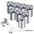thumbnail image 3 of Sign Standoff Screws Advertising Screws Stainless Steel Wall Standoff Mounts Glass Acrylic Nail, 8 Pieces, 3 of 7