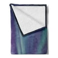 thumbnail image 2 of Aurora Borealis Soft Flannel Fleece Throw Blanket, Exquisite Atmosphere Solar Starry Sky Calming Night Image, Cozy Plush for Indoor and Outdoor Use, 50" x 60", Dark Blue Mint Green, by Ambesonne, 2 of 5