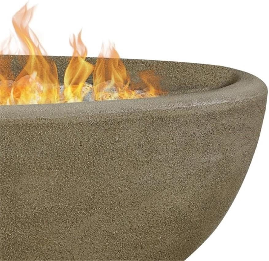 Real Flame Riverside 48" Oval Concrete Propane Fire Pit in Glacier Gray