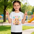 thumbnail image 4 of XEGLSBU Shirts for Girls 7-8 Preppy Kids Graphic Print Short Sleeve T Shirt Casual Crew Neck Tee for Girls Boys Youth Blend Top White Size 6-7 Years, 4 of 6