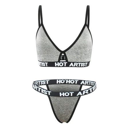 

Tangnade Lingerie Seduction For Women Lingerie Corset Solid Mesh Underwire Sleepwear Underwear Set Black L