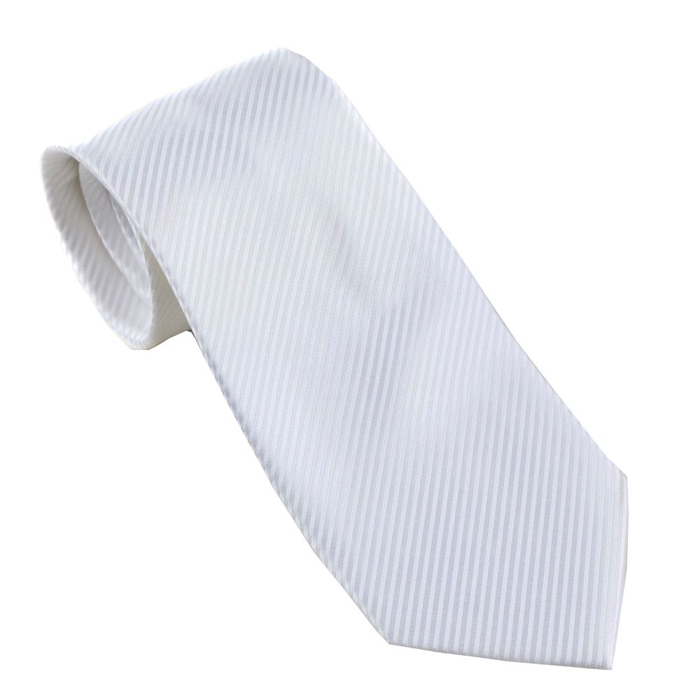 Buyyourties Mens Solid Neck Tie White