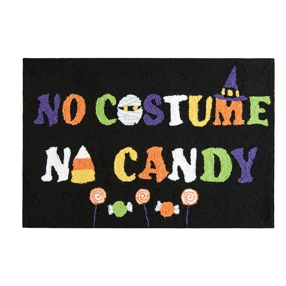 2'0" x 3'0" Halloween "No Costume No Candy" Premium Indoor Door Rug