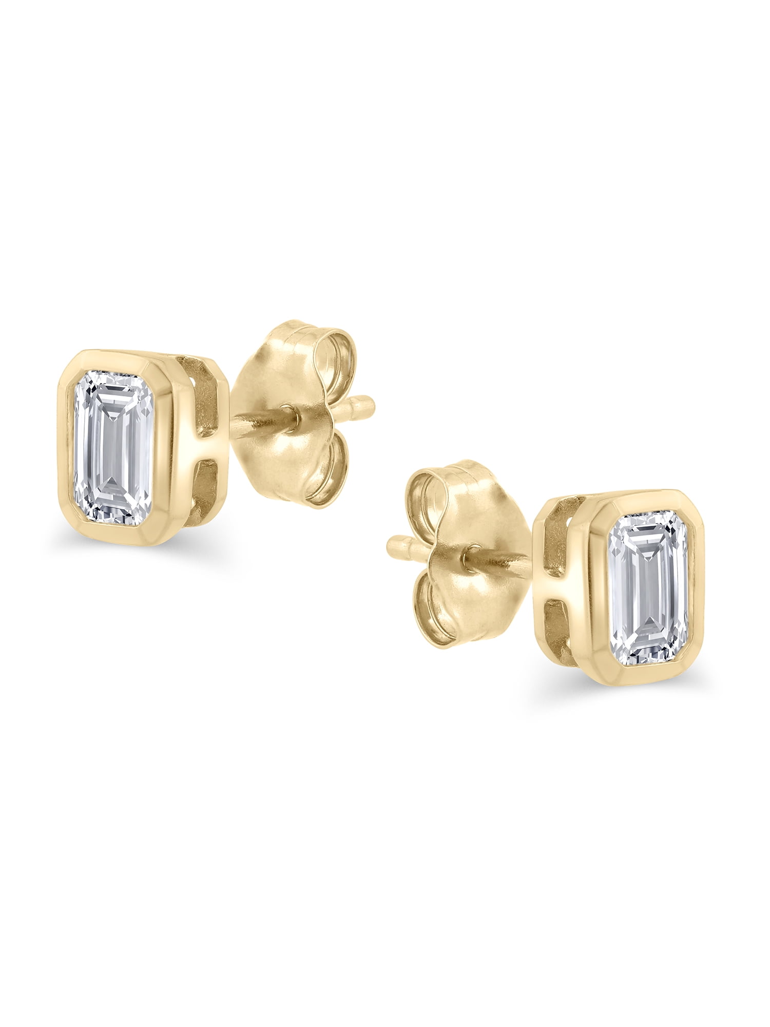 Brilliance Fine Jewelry 1 Carat Lab Grown Diamond Women Stud Earring in 14KT Gold Plated Silver