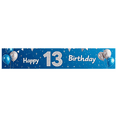 thumbnail image 2 of Blue and Silver Happy 13 Birthday Banner with Balloon Stars Elements Backdrop Party Decoration Photography Props for Birthday Party Celebration Decorations Party Supplies, 2 of 8