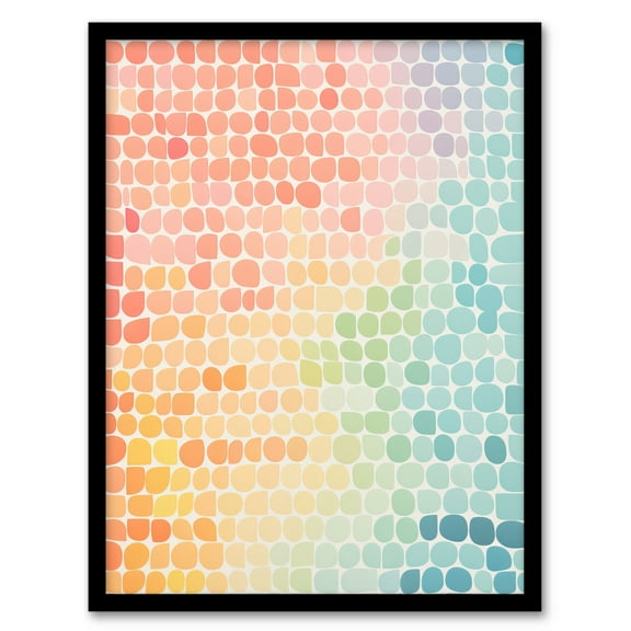 Sunset On Sea Gradient Pastel Abstract Artwork Geometric Minimalist Art Print Framed Poster Wall Decor 12x16 inch