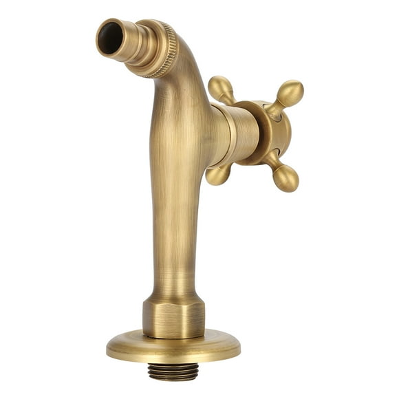 Laundry Faucet, Solid Brass Single Handle Faucet Vintage Style Washing Machine Faucet with Sealing Pad for Washing Machine Wall Mounted Water Tap