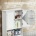 thumbnail image 3 of Over The Toilet Storage Cabinet with Adjustable Shelves & Double Doors, bathroom storage over toilet, Anti-Tip Kit, Space-Saving toilet organizers and storage, Shutter Design, White, 3 of 10