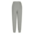 thumbnail image 5 of ibuvkizy Wide Leg Pants Women Loose Ankle Cinching Casual Pocket with Plush Wide Leg Sweatpants Gray,S, 5 of 6