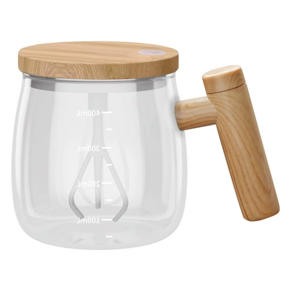 Yammee Self Stirring Coffee Mug Automatic Glass Cup Automatic Mixing Glass for Coffee