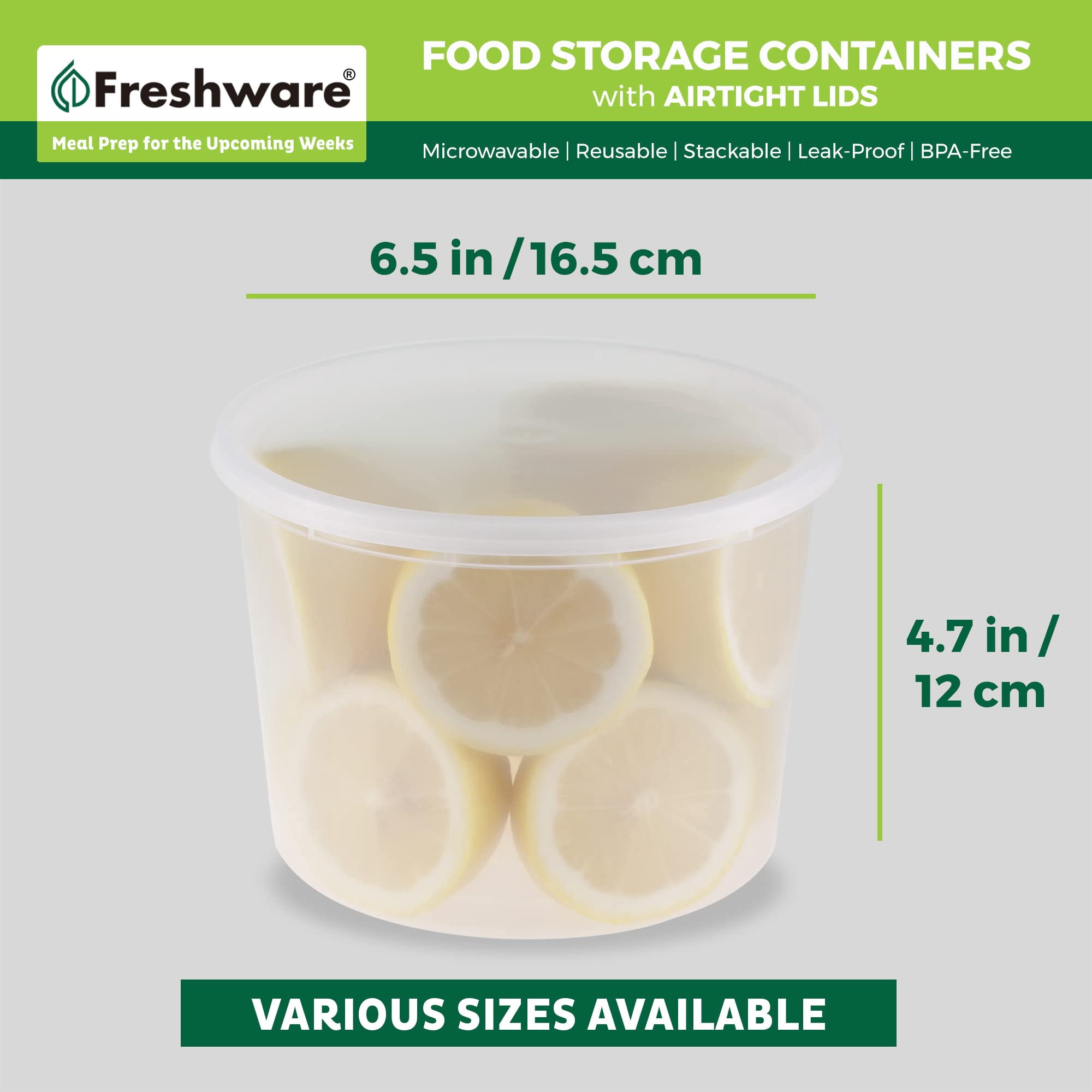 Freshware Plastic Deli Containers AIF9, 12-Set, 32 oz and 64 oz