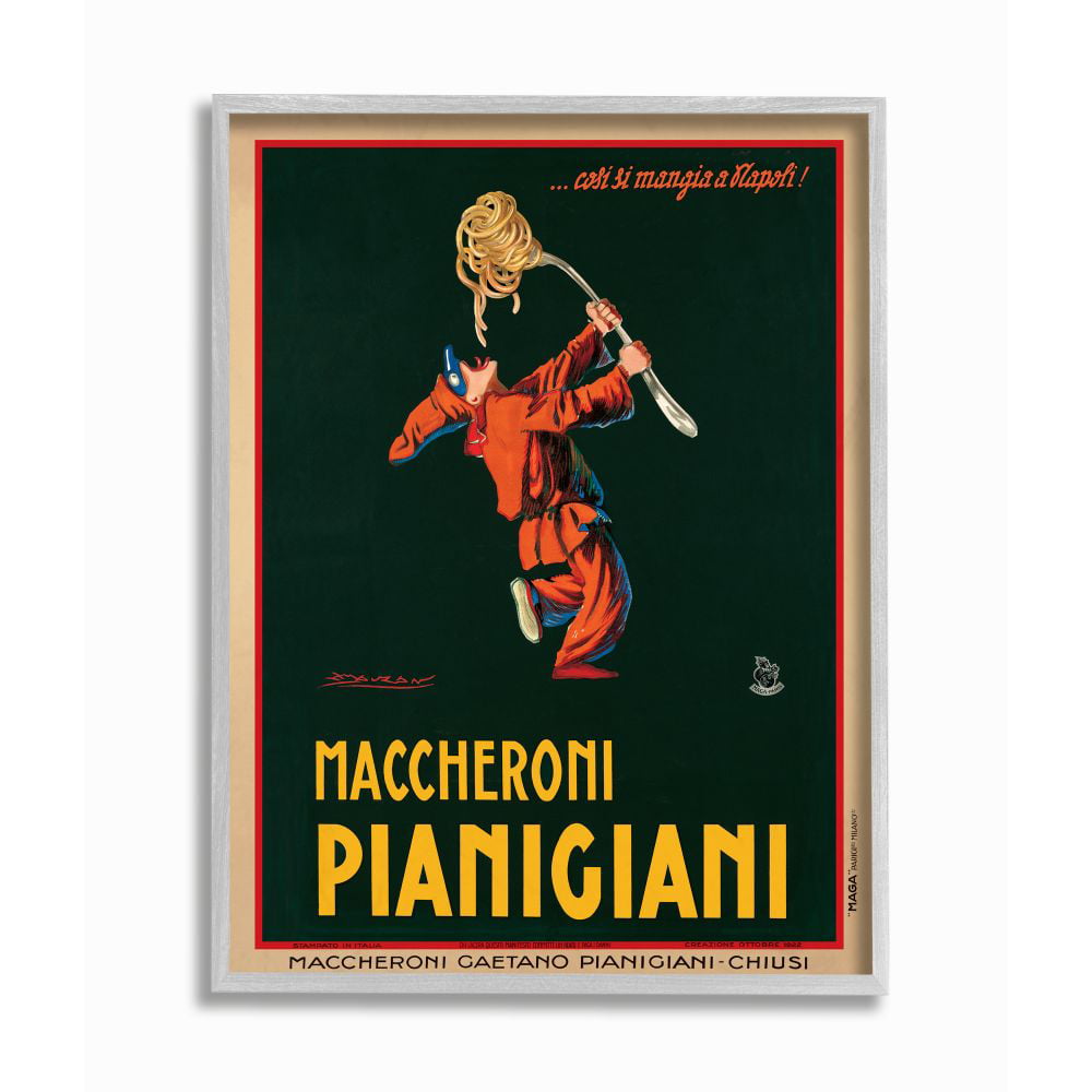 Stupell Industries Maccheroni Pianigiani Vintage Poster