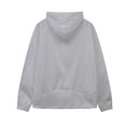 thumbnail image 3 of Womens Sports Fleece Hooded Cropped Top, Half Zip Long Sleeve Pullover Sweatshirt with Kangaroo Pocket Hoodie White M, 3 of 3