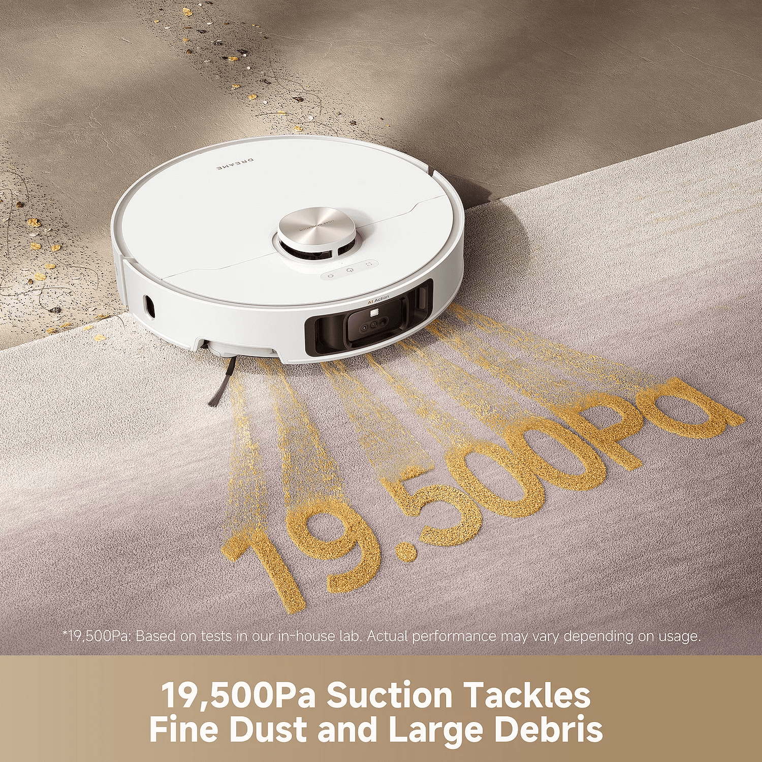 Dreame GoVac 600 Robot Vacuum and Mop, 19500Pa Suction, Smart Obstacle Avoidance, 100 Days Auto-Empty, Self-Cleaning Mop, White