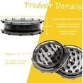 thumbnail image 2 of OWLSTEM 3 inch-Grinder, Black-Translucent, 2-Layer Grinder, with Magnetic Lid, Compact & Portable, Suitable for Kitchen Use, 2 of 4