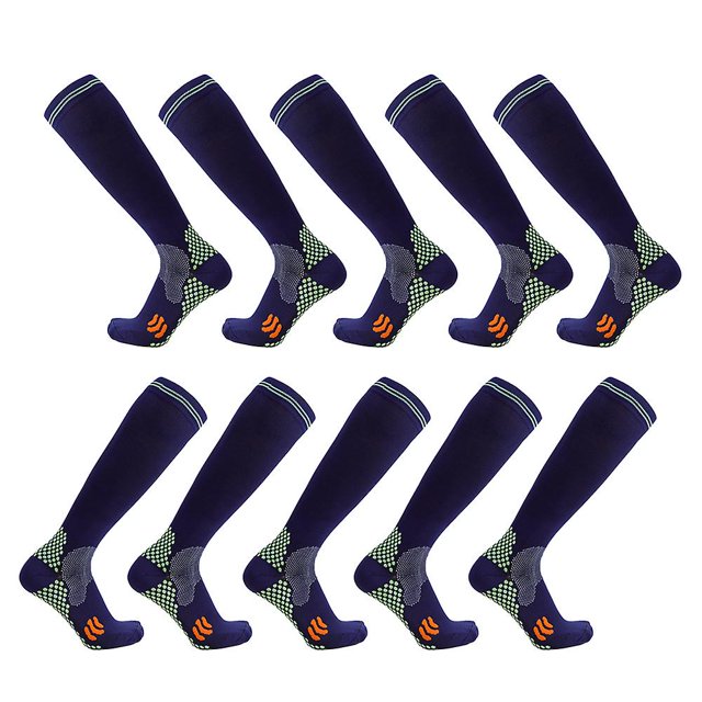 L.XL Calcetines de fútbol protectores de piernas calcetines de presión disponibles para hombres y mujeres calcetines cómodos azul marino S/m