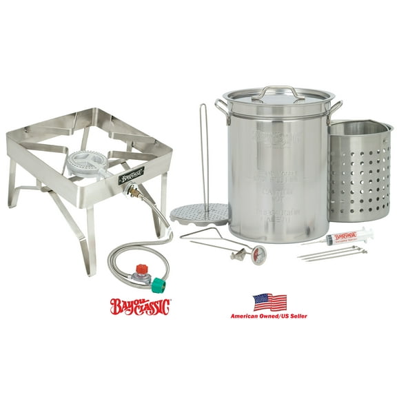 Bayou Classic 1195 Stainless-Steel 32-Quart Turkey-Fryer Kit with Stainless-Steel Burner