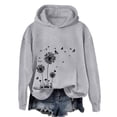 thumbnail image 4 of WZXFASHION Sweat à Capuche Décontracté Imprimé Pissenlit Automne Hiver pour Femmes jusqu'à 50 % de Réduction avec Poches, 4 of 4