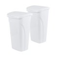 thumbnail image 1 of Efficient Kitchen Trash Can with Dual Swing Lid, 2-Pack, Waste Basket Fits in Narrow Spaces for Commercial, Home Office, Dorm, Easy to Clean, 40 Quart, White, 2 Count, 1 of 8