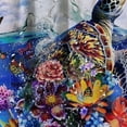 thumbnail image 5 of Orinice  Ocean Beach Sea Turtle Shower Curtain Nautical Floral Flower Turtle Shower Curtain Waterproof Fabric Turtle Bathroom Decor Curtain with Hooks  60x72, 5 of 7