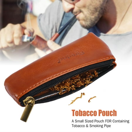 Tobacco Case,Zerone Portable Zippered PU Leather Pouch Bag Case Holder for Preserving Tobacco & Smoking