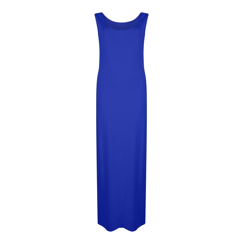 sleeveless jersey dress Threadbare Women's Navy Sleeveless Utility Jersey Poplin Mix Maxi Dress main image 0