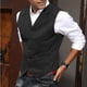 thumbnail image 5 of Chaleco de hombre con estampado de espiga Chaleco de traje de hombre Chaleco de hombre casual de color sólido, 5 of 6
