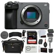 Sony FX30 Digital Cinema Camera Bundle with 128GB Memory Card + NP-FZ100 Battery + Striker Photo Kit + Vidpro TL-50 Camera Case + K&M Camera Microfiber Cleaning Cloth (6 Items)