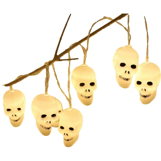 2 Meters 10LED Light Spooky LED Lights Horror Themes Adjustable Light Bat Ghost Pumpkin Shapes Halloween Decor