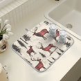 thumbnail image 4 of Yayeee Dish Drying Mat for Kitchen Counter 18" x 24" Microfiber Super Absorbent Coffee Decorative Pad, Plaid Deer, 4 of 9